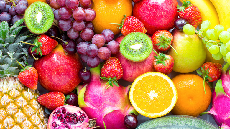 various colorful fruits