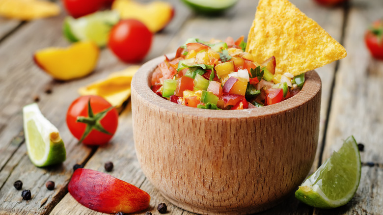 Fruits chopped in small pieces