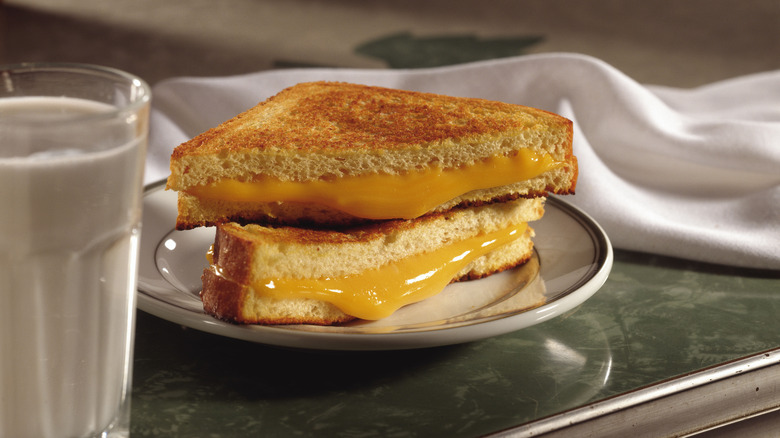 Grilled cheese on plate