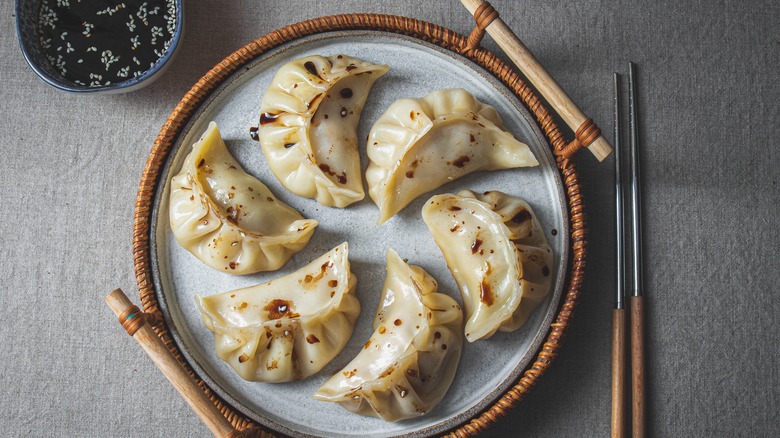 Dumplings on plate