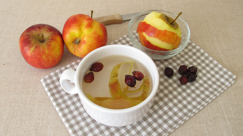 mug of apple peel tea