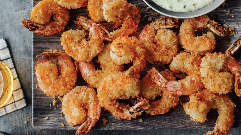 coconut shrimp on platter