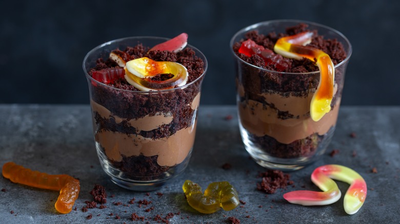 Chocolate pudding in glasses