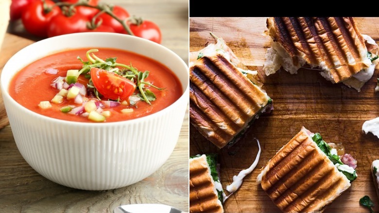 gazpacho and panini