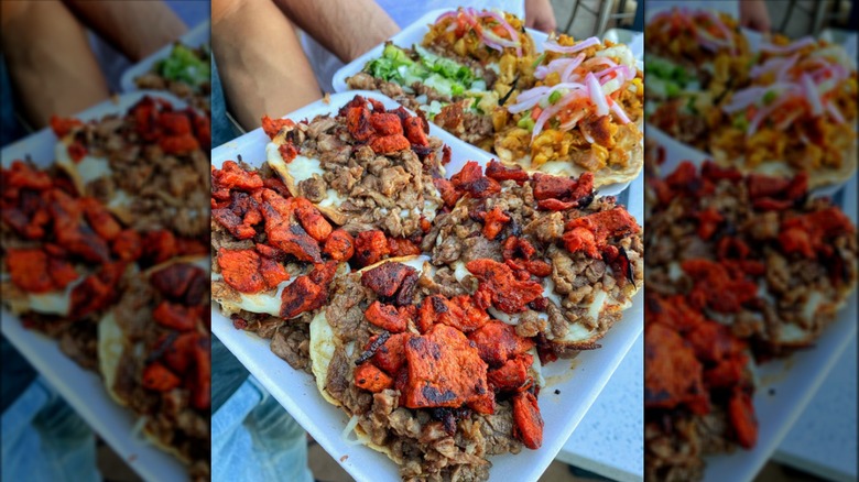 colorful meat taco assortment