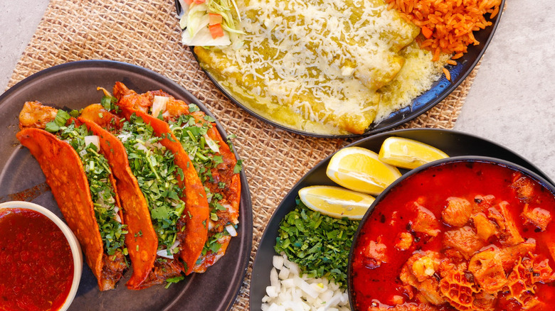 tacos enchiladas and menudo