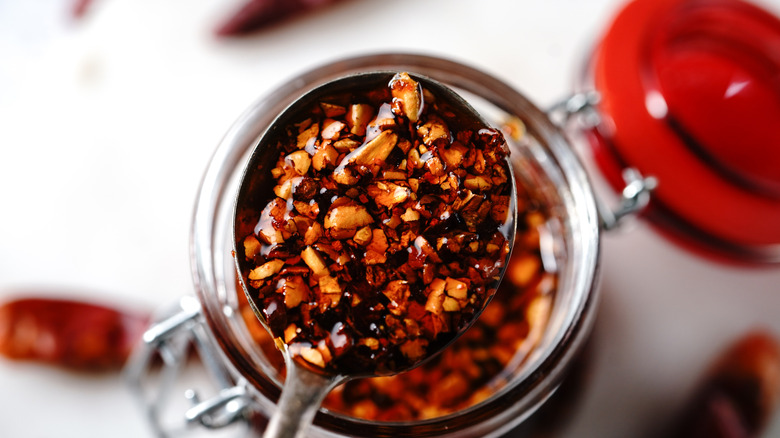 Asian chili crisp in jar