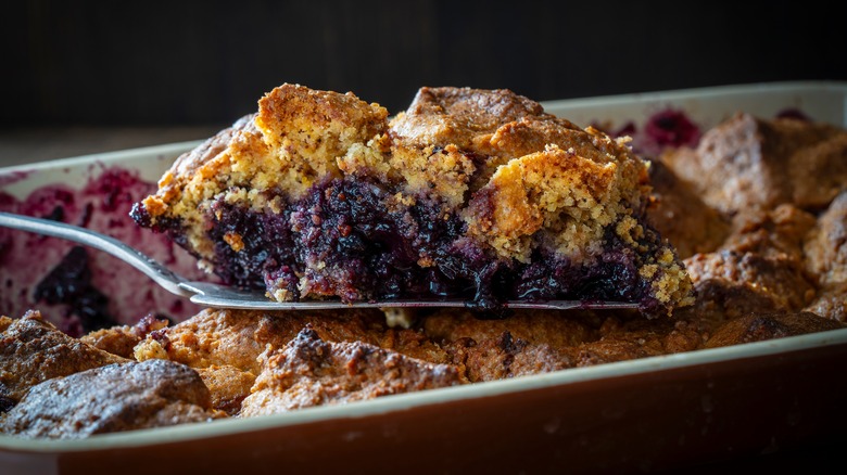 A piece of berry cobbler