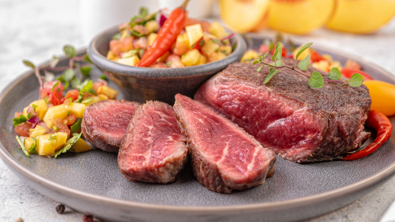 steak with fruit salsa 