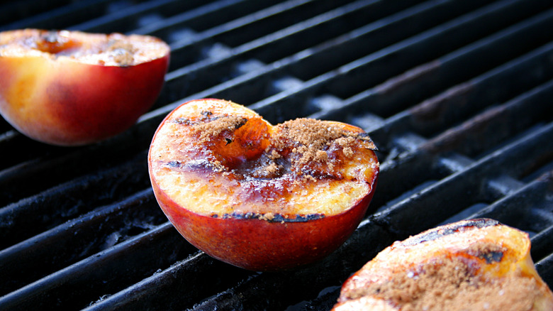 grilled peaches with brown sugar