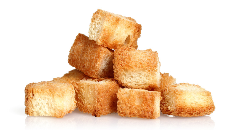 Pile of croutons