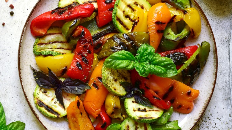 Assorted grilled peppers 