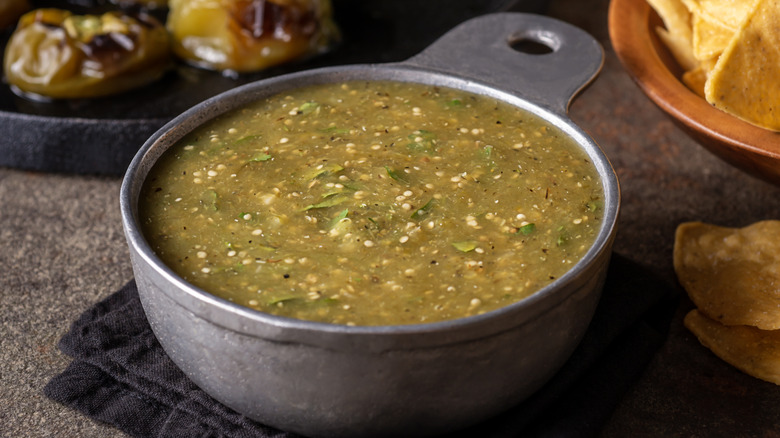 Roasted tomatillo salsa verde