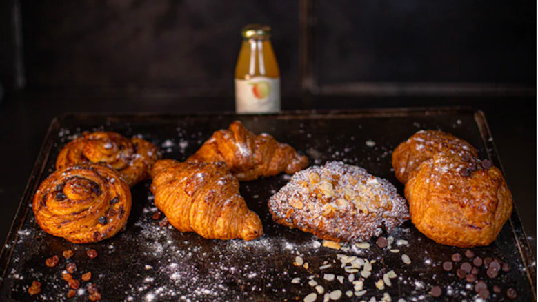 Pastries lined up