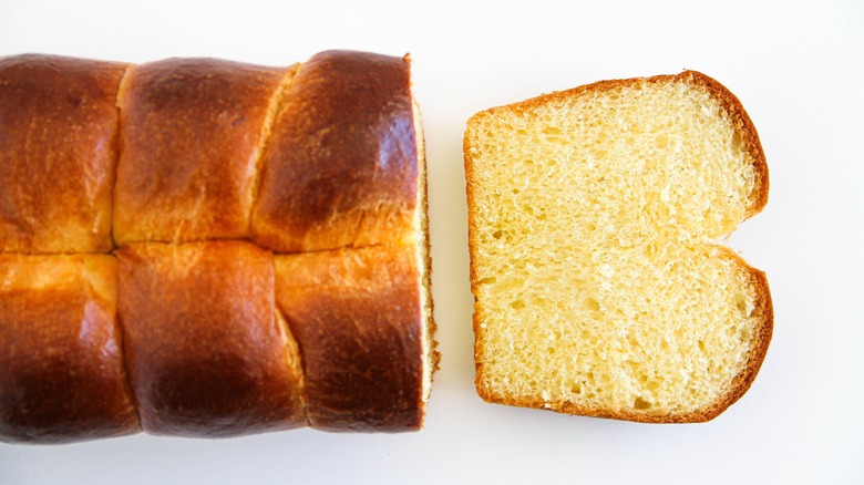 Sliced brioche bread