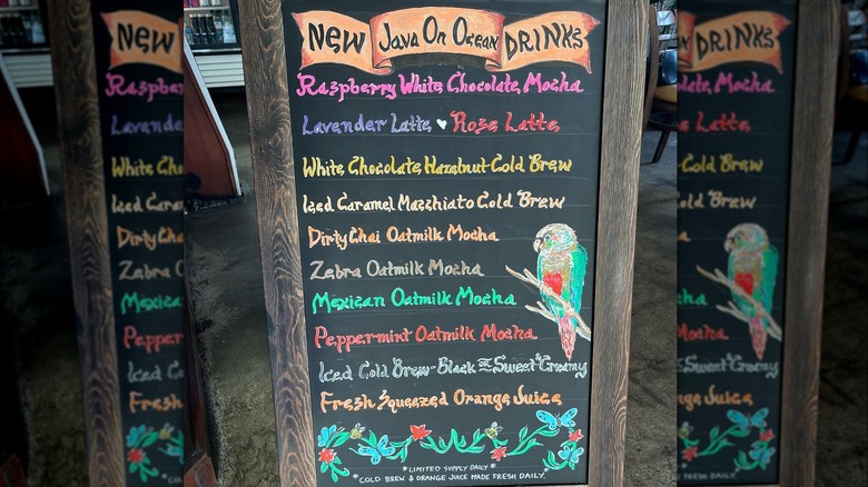 coffee menu chalkboard
