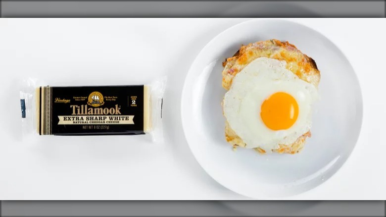 Croque-Madame sandwich and Tillamook cheese