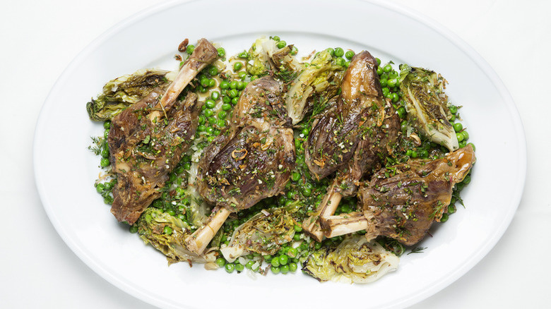 lamb shanks and peas