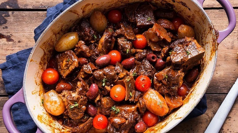 lamb stew in pot