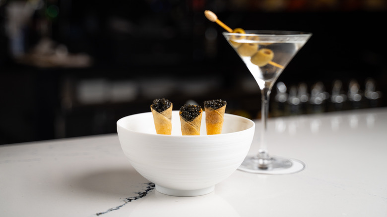 ALB Vodka Martini with caviar