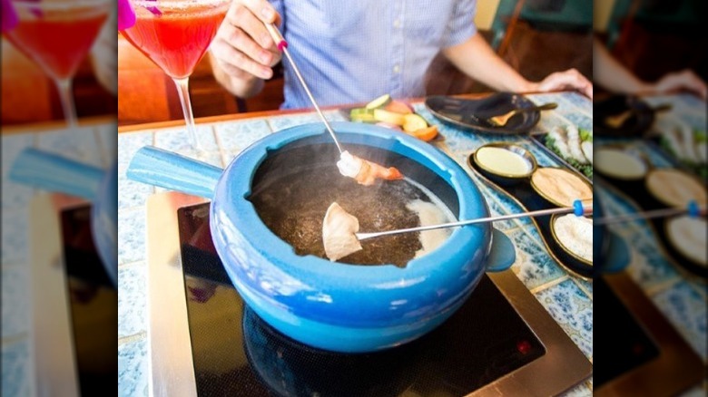 Little Dipper blue fondue pot