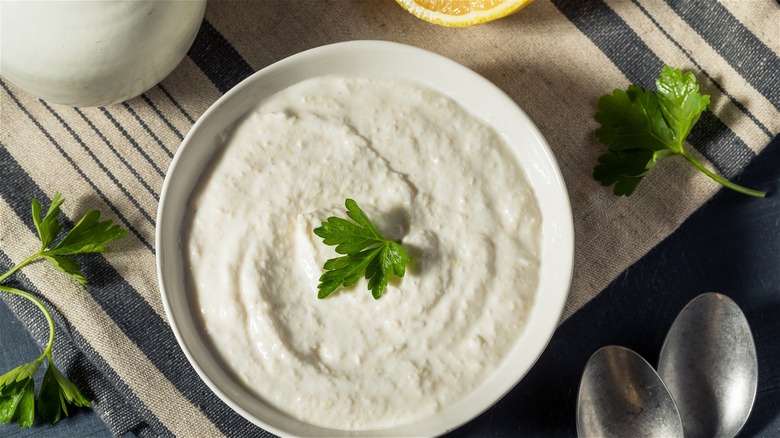 Bowl of horseradish sauce