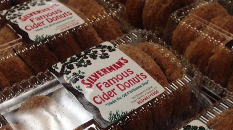 Boxes of Silverman's cider donuts