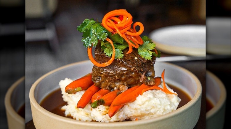 Sweet tea braised short rib and mashed potatoes