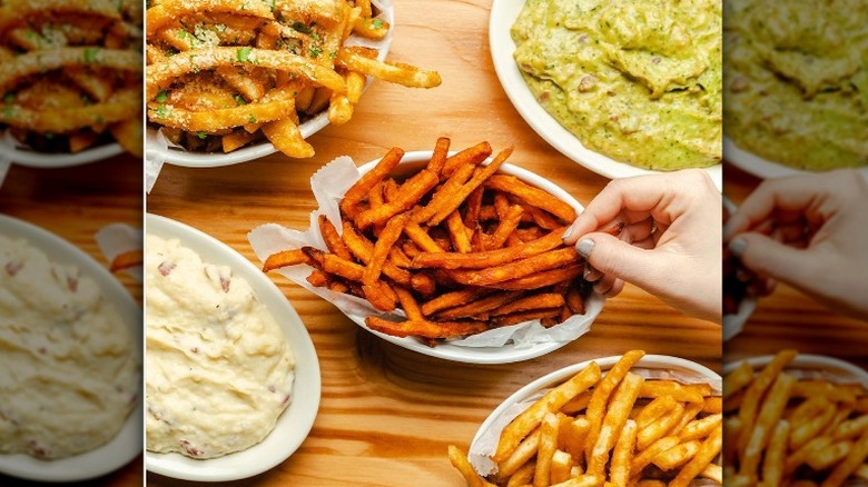 Mashed potatoes and french fries