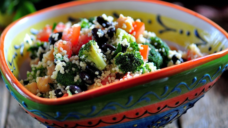 Couscous salad in bowl