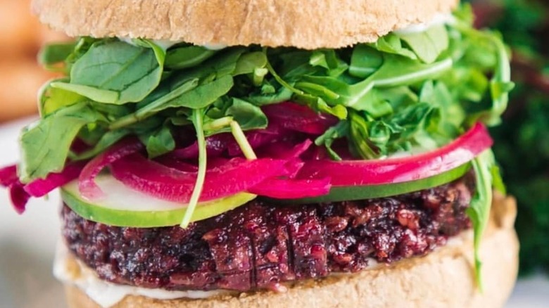 Beet-based veggie burger