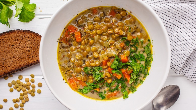 Bowl of lentil soup