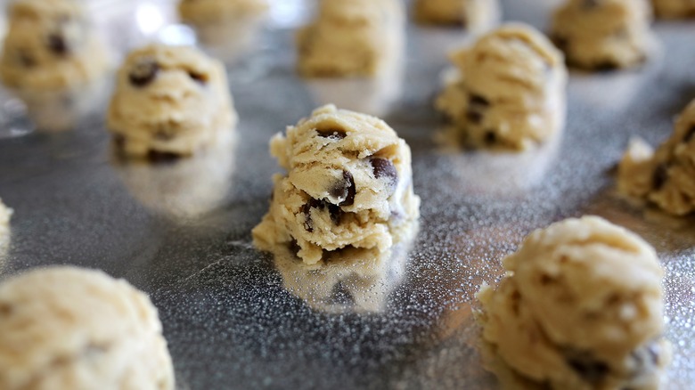 Cookie dough on foil