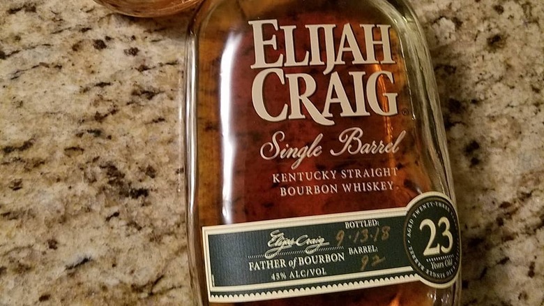 Elijah Craig 23-Year label bottle