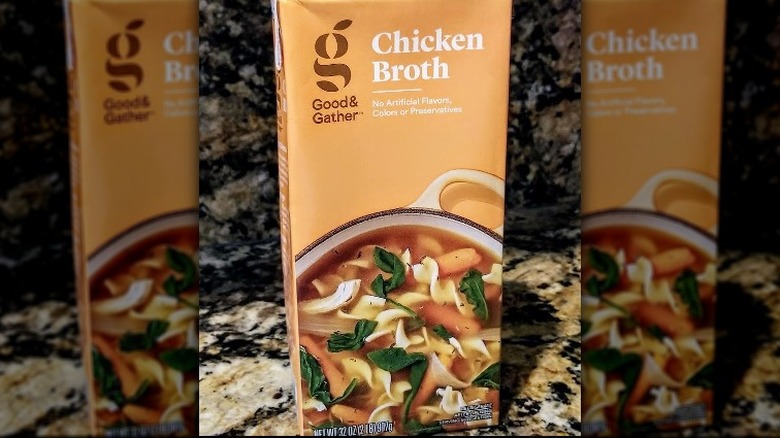 Box of Good & Gather Chicken Broth