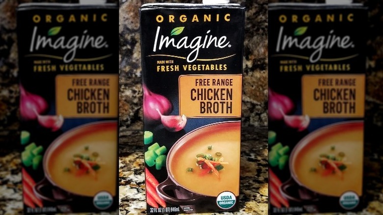 Box of Imagine Foods chicken broth