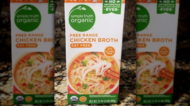 Box of Simple Truth Organic chicken broth