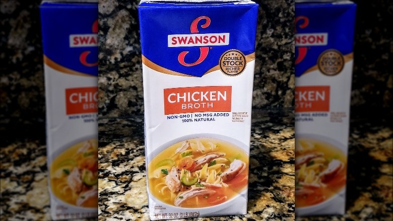 Box of Swanson Chicken Broth