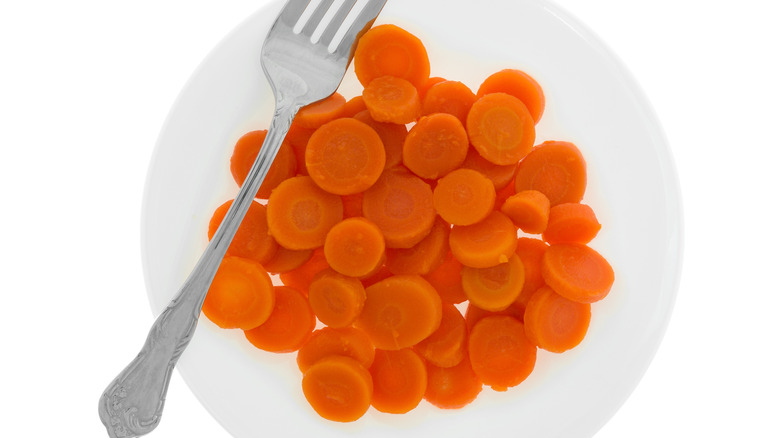 portion of canned carrots