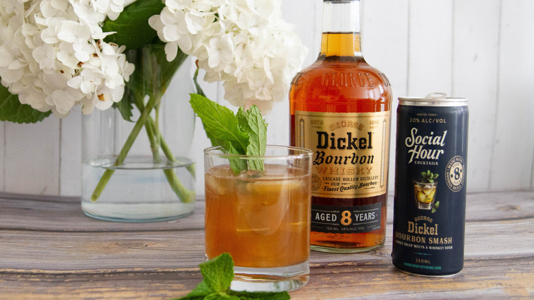 Social Hour Cocktails George Dickel Bourbon Smash on a bar