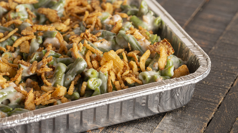 Green bean casserole foil pan