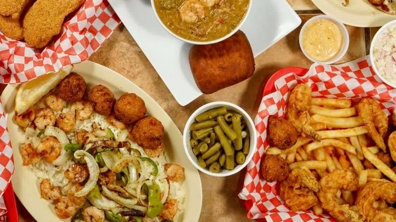 platters from Sam's Southern Eatery including hush puppies