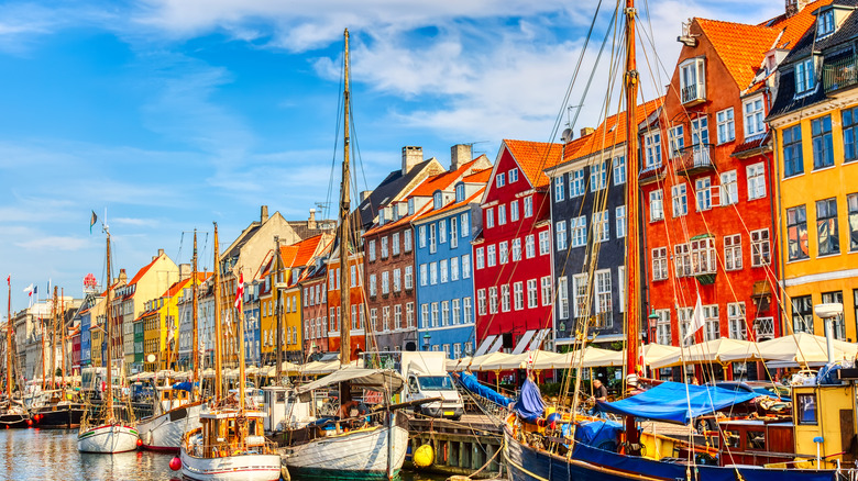 Colorful houses next to water