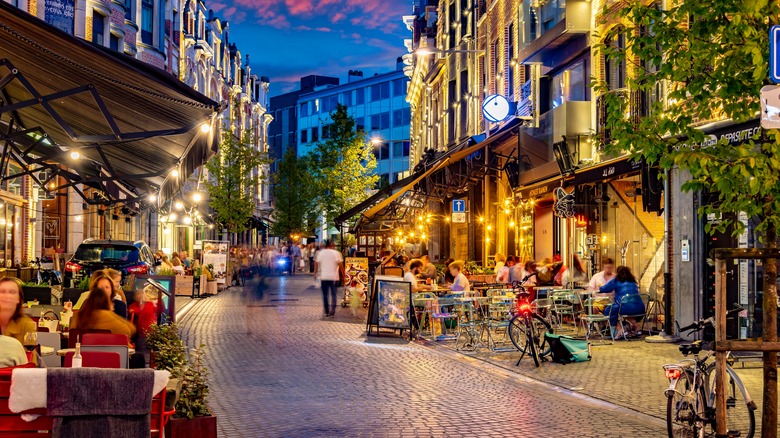 Restaurants at night