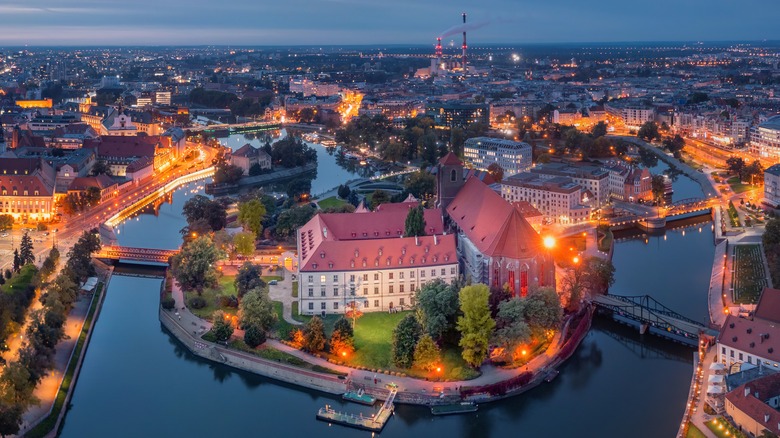 Aerial shot of Wroclaw