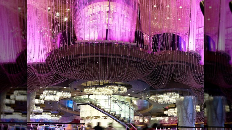 Chandelier bar interior