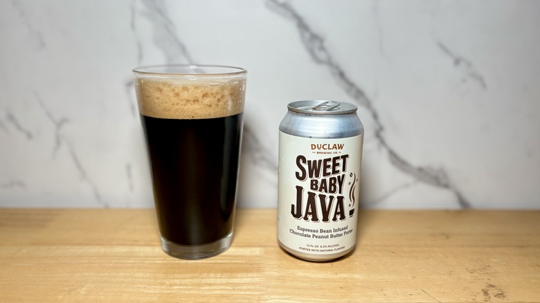 open can of DuClaw Brewing Company's Sweet Baby Java