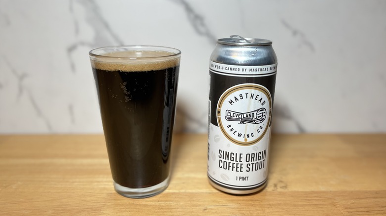 open can of Masthead Brewing Co.'s Single Origin Coffee Stout