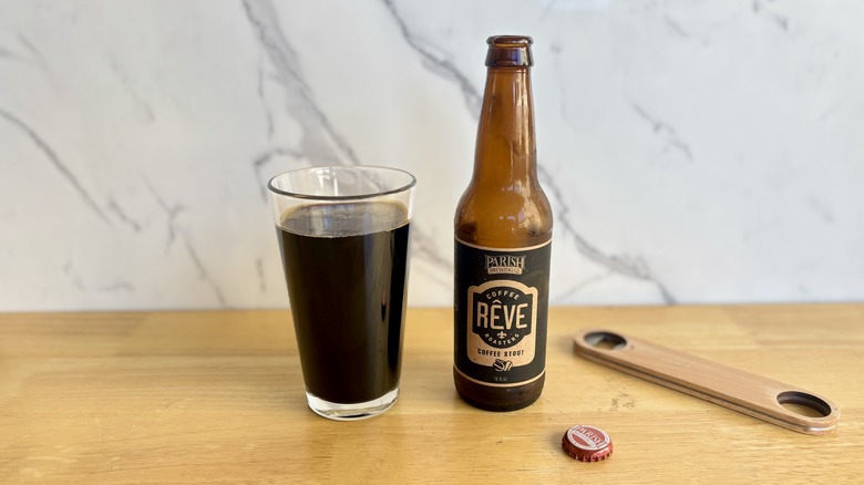 open bottle of Parish Brewing Co's Reve