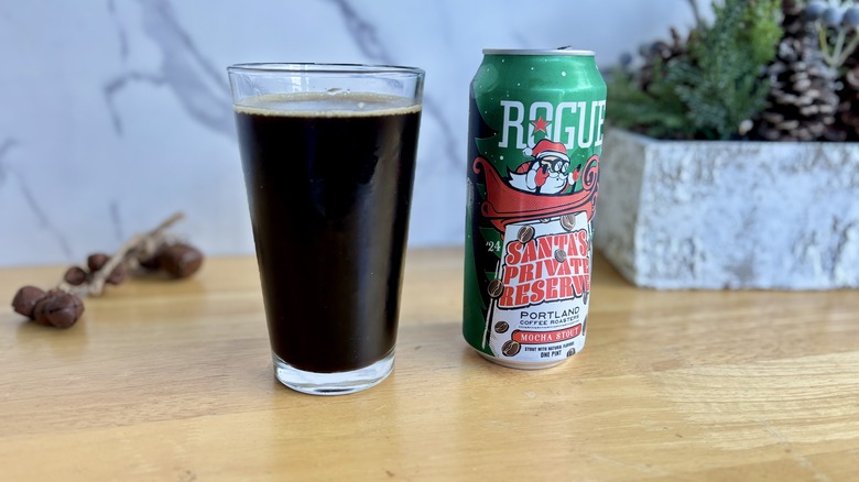 open can of Rogue Santa's Private Reserve Mocha Stout